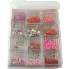 Zero Land Ilkeshop 12 Li Lüks Süsleme Taşı - Pembe