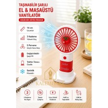 Kalemhane Kişiye Özel Mini El Fanı- 3 Kademeli 5 Pervaneli Turbo Güç
