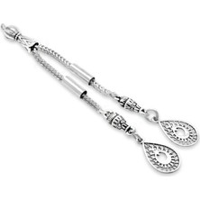 Tesbihname Metal Püskül - Foxtail Zincirli - Çift Kamçılı - Damla Tasarım - Ayyıldız Temalı