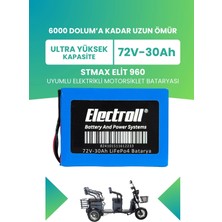 Electroll Stmax Elit 960 Batarya (Ultra Yüksek Kapasite) Lifepo4 72V 30AH Elektrikli Motosiklet Bataryası