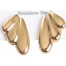 Serelya 316L Çelik Gold Renk Vintage Kadın Küpe