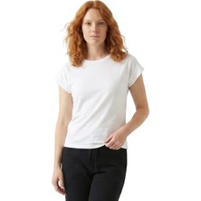 Sportive Aven Kadın Beyaz Günlük Stil T-Shirt 26YK0028-KBYZ