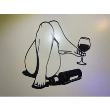 DU&ER Şarap Temalı Kadın Figürlü Dekoratif Duvar Süsü Modern Sanat Tablo