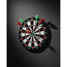 Sayarmarkt 17 Inç Dart Tahtası Sağlam Ahşap Gövde ve Metal Iğneli Dart Okları