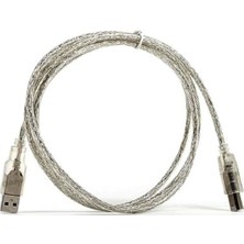 Kync 10 Adet 3 Metre USB 2.0 Kaliteli Şeffaf 3 Metre USB Yazıcı Kablosu Hp Brother Printer Kablosu 3m 10 Adet