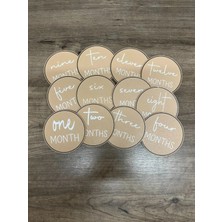 DU&ER Monthly Milestone Coaster – Bebek Fotoğraf & Bardak Altlığı 1–12 Ay Hatıra Dekoru