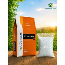 Gübretaş 20.20.20+Me 5kg Klorsuz Yaprak-Damlama Gübresi Toz Formda Açık Ambalaj