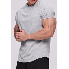 Genius Store Erkek Spor Tişört Running Sports Gym Reglan Oval Kesim Penye T-Shirt Ovalt-Shirt