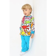 Luggi Baby Bisiklet Yaka Erkek Bebek Sweatshirt ve Eşofman Alt 2'li Takım