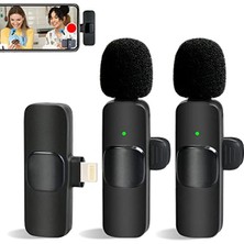 Esranın Dünyası Kablosuz Yaka Yaka Mikrofon iPhone iPad Profesyonel Klip Mikrofon - Kablosuz Yönlü Kondenser Kayıt 2 Mikrofon Röportaj Video Podcast Vlog Youtube