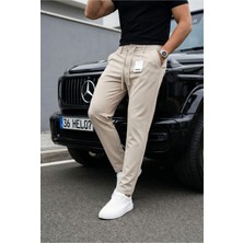 Oksit Holl Beli Lastikli ve Bağcıklı Likralı Esnek Örme Jogger Pantolon