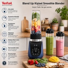 Tefal Blend Up Kişisel Smoothie Blender 1000W Kuzey Mavisi + 2 Adet Bpa'sız Şişe (0,4l & 0,7l)