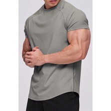 Genius Store Erkek Spor Tişört Running Sports Gym Reglan Oval Kesim Penye T-Shirt Ovalt-Shirt