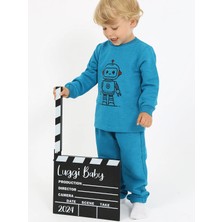 Luggi Baby Bisiklet Yaka Erkek Bebek Sweatshirt ve Eşofman Alt 2'li Takım