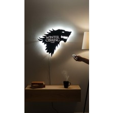 Wells Winter Is Coming LED Işıklı Duvar Tablosu - 65X50 cm Stark Temalı Aydınlatma