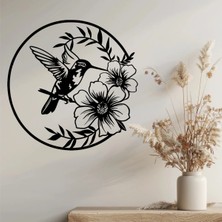 DU&ER 🕊️ Sinek Kuşu ve Çiçek Temalı Duvar Dekoru – Modern Doğa Motifli Dekoratif Duvar Süsü