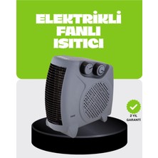 Sayarmarkt Güvenli Elektrikli Fanlı Isıtıcı Termostatlı Hızlı Isıtma