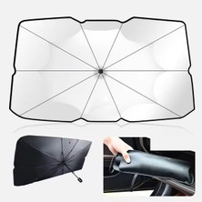 Esranın Dünyası Araç Içi Ön Cam Güneşliği, Katlanabilir Şemsiye Şeklinde Otomobil Ön Cam Güneşliği,%99 Etkin Koruma, Otomobil, Suv, (140 x 79 Cm)