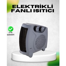Sayarmarkt Fanlı Elektrikli Isıtıcı Termostatlı Güvenli Yanmaz Plastik Gövde
