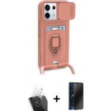 Marsilyan™- Redmi Note 13 Pro 5g Kılıf Vadi Form Prime - Siyah 3D Antistatik Hayalet Cam Ekran Koruyucu + Kamera Lens Koruma Cam - Sf