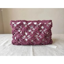 Meya Design El Örgüsü Çiçek Desenli Clutch Çanta – Yazlık Şık Kadın El Çantası