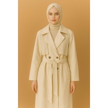 369 Etnik Butik Luna Beige Gabardin Trençkot – Özel Tasarım