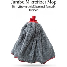 Ar Armese Jumbo Boy Gri Renk Mikrofiber Paspas Mop Yedek Ucu Çizmez ve Ses Yapmaz Özel Doku