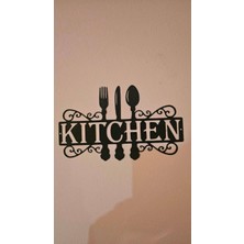 DU&ER 🍽️ Mutfak Temalı Duvar Dekoru – “kitchen” Yazılı Modern Dekoratif Duvar Süsü