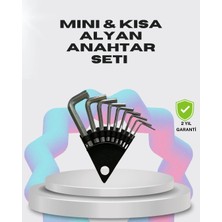 9 Parça Kısa Tip Alyan Seti Isıl Işlemli Profesyonel Kullanım