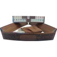 Helena Wood Art Ahşap Geyik Motifli Oval Okey Takımı 106 Parça Doğal Ahşap Malzeme ile