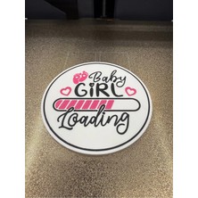 DU&ER 4lü Baby Girl Loading Coaster – Gender Reveal Bardak Altlığı Bebek Parti Dekoru