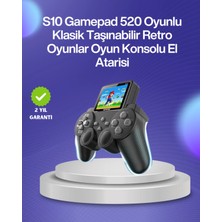 Sayarmarkt 500 Oyunlu Nostaljik El Tipi Oyun Konsolu, Taşınabilir Şarjlı Cihaz, Renkli Ekran ve Tv Destekli