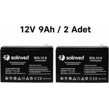 Solinved 12V 9AH Kuru Tip Akü (2 Adet)