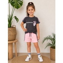 Lolipop Kids Store Kız Çocuk Kuromi Karakterli Yazlık Tişört Şort Alt Üst Takım