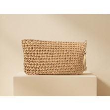 Meya Design Doğal Şıklığın Zirvesi El Örgüsü Clutch Çanta – Kağıt Ip Minimal Kadın Çantası