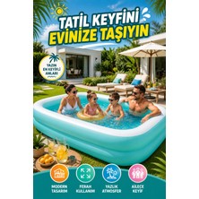 Open City Aqua Swim Central Aile Havuzu Şişme Bahçe Havuzu 229X152X48 cm Çocuk ve Aile Havuzu Mavi
