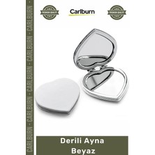 Carlburn #ayna Modern Dekoratif Şık Tasarım Çanta Cep Boy Makyaj Lüks Suni Çerçeve Derili Ayna Beyaz