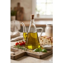 Homerest 500 ml Borosilikat Cam Yağlık Sirkelik Mantar Tıpalı Isıya Dayanıklı Damlatmaz Akıllı Cam Yağ Şişesi