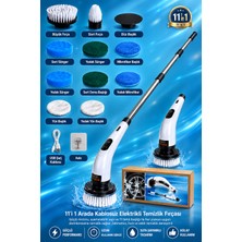  şarjlı temizlik fırçası 11 başlıklı mutfak banyo araç oto temizleme fırçası
