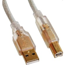 Kync 5 Adet 3 Metre USB 2.0 Kaliteli Şeffaf 3 Metre USB Yazıcı Kablosu Hp Brother Printer Kablosu 3m 5 Adet