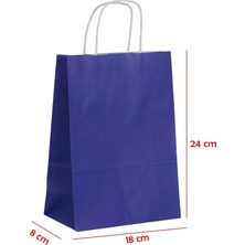 Net Market Büküm Saplı Kağıt Çanta Lacivert 18 x 8 x 24 (25 Adet)