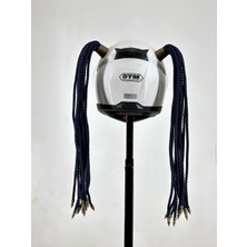 3dpazarıcom Motor & Motosiklet Lacivert Çift Örgülü Saç Kask Dış Aksesuar