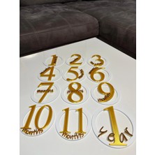 DU&ER 12’li Baby Birth Number Milestone Markers – Aylık Bebek Fotoğraf Çekim Kartları Seti
