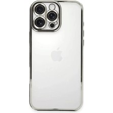 Uslucan Alışveriş Apple iPhone 16 Pro Max Kılıf Lensli Silikon - Gümüş