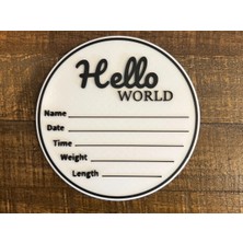 DU&ER Hello World Bebek Doğum Anı Kartı – Yenidoğan Karşılama & Fotoğraf Çekim Dekoru