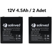 Solinved 12V 4.5AH Kuru Tip Akü (2 Adet)