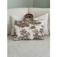 Fiorbag El Yapımı Mavi Toile De Jouy Desenli 11 Inç Tablet Çantası Gündelik Çanta Kadın Çantası