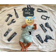 DU&ER Baby Milestone Tools 12 Parça – Aylık Bebek Fotoğraf Çekim Sayı Kartları Seti