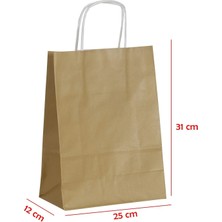 Net Market Büküm Saplı Kağıt Çanta Altın 25 x 12 x 31 (25 Adet)