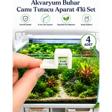 Mabs Tech Akvaryum Buhar Camı Tutucu - Kenar Aparatı 4’lü Set – 6 mm Camlara Uyumlu